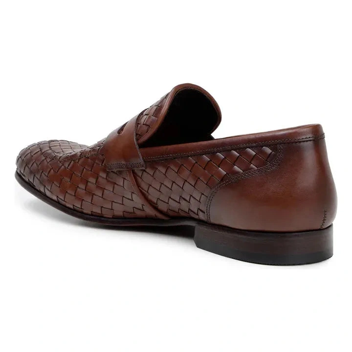 Belvedere Luca: Elegante, håndlavet italiensk læder Penny Loafer. Ant. Tan farve. Perfekt pasform, stilfuldt design.